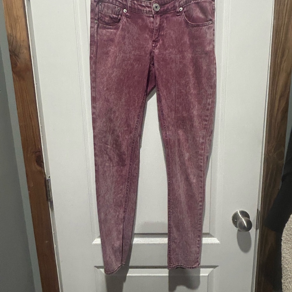 Purple/pink acid wash skinny jean Size 7 SKU 473